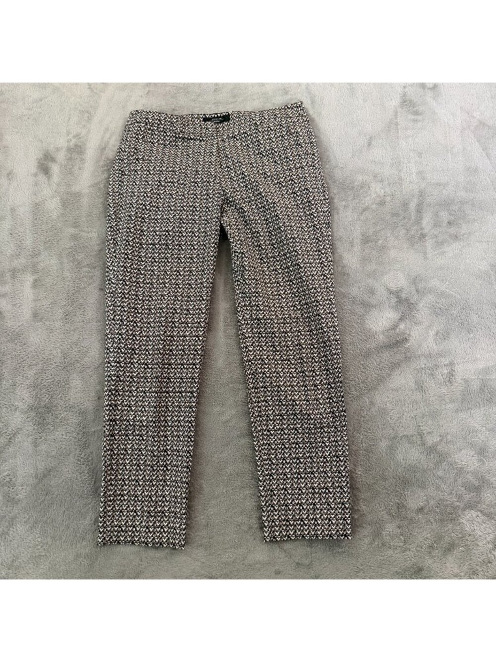 Weekend Max Mara Cigarette Pants US 10 Geometric Brown Black Trousers Cotton
